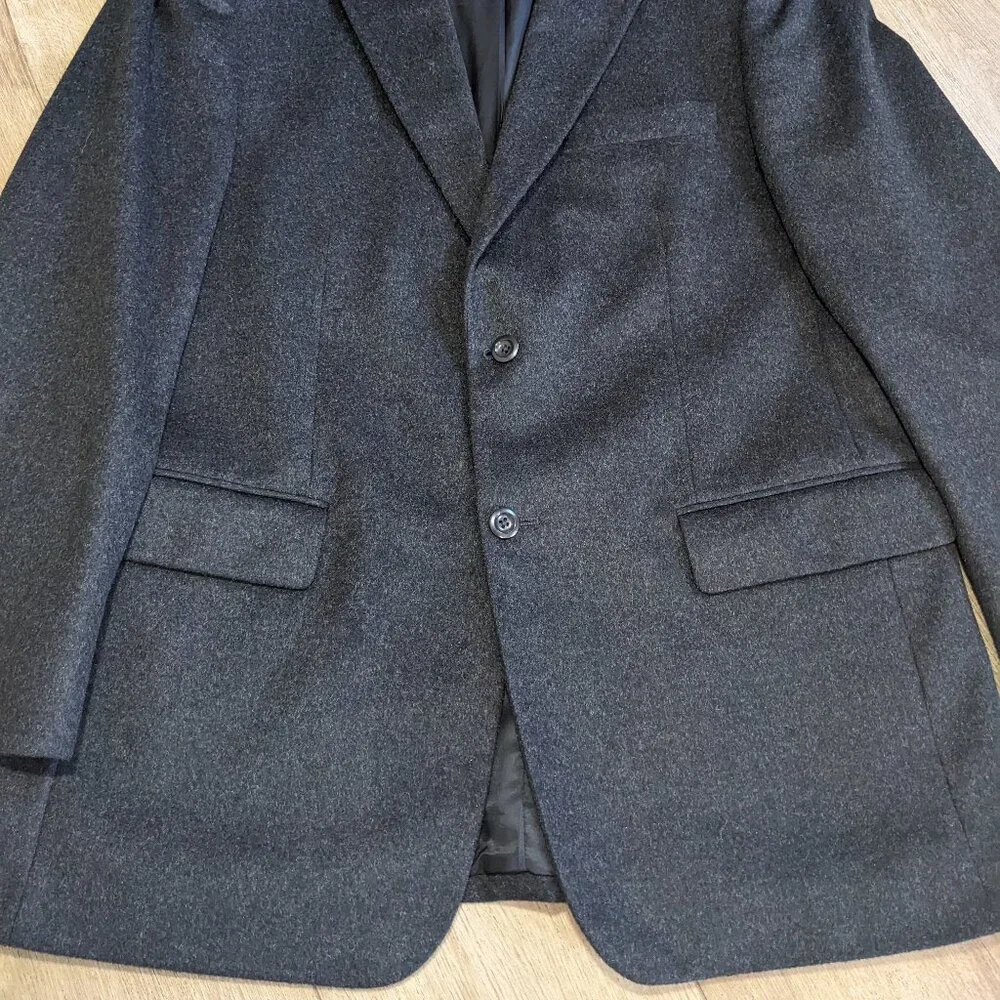 Pronto Uomo Blazer Mens 42R Dark Gray 100% Cashmere Couture Sports Coat Jacket